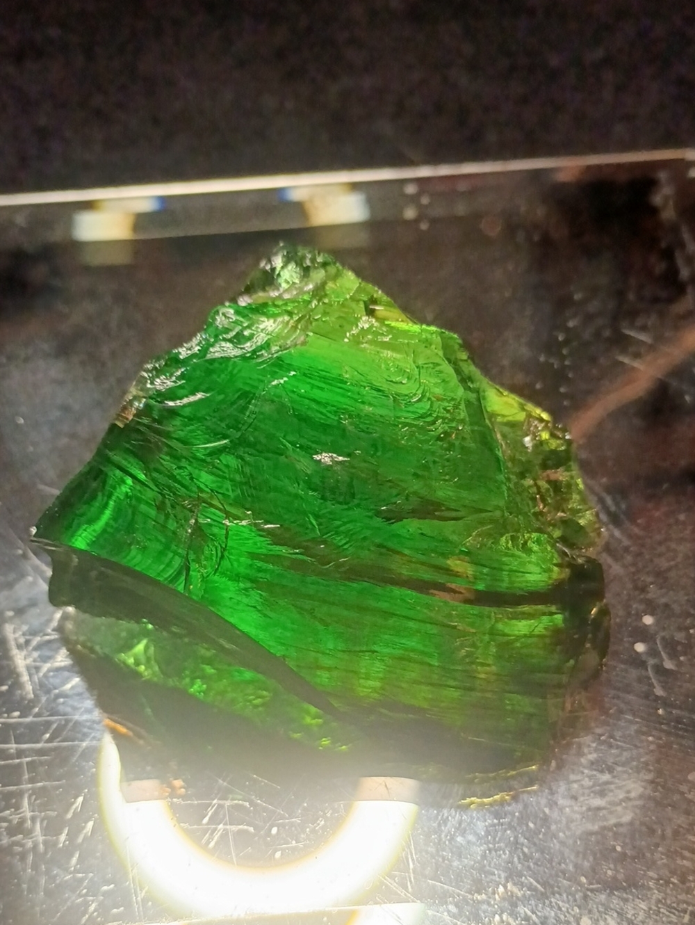 Green Slag Glass Mexico 99 Grams